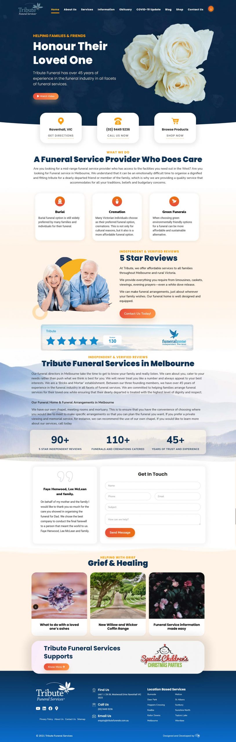 Tribute Funeral Services homepage