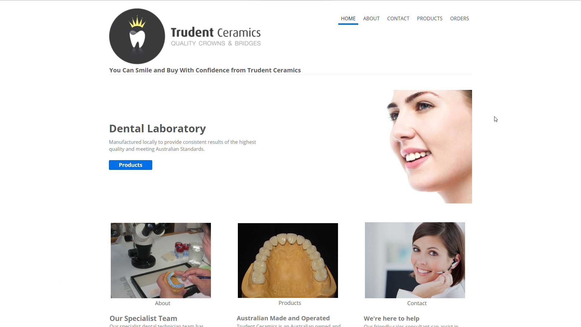 Trudent Ceramics website before