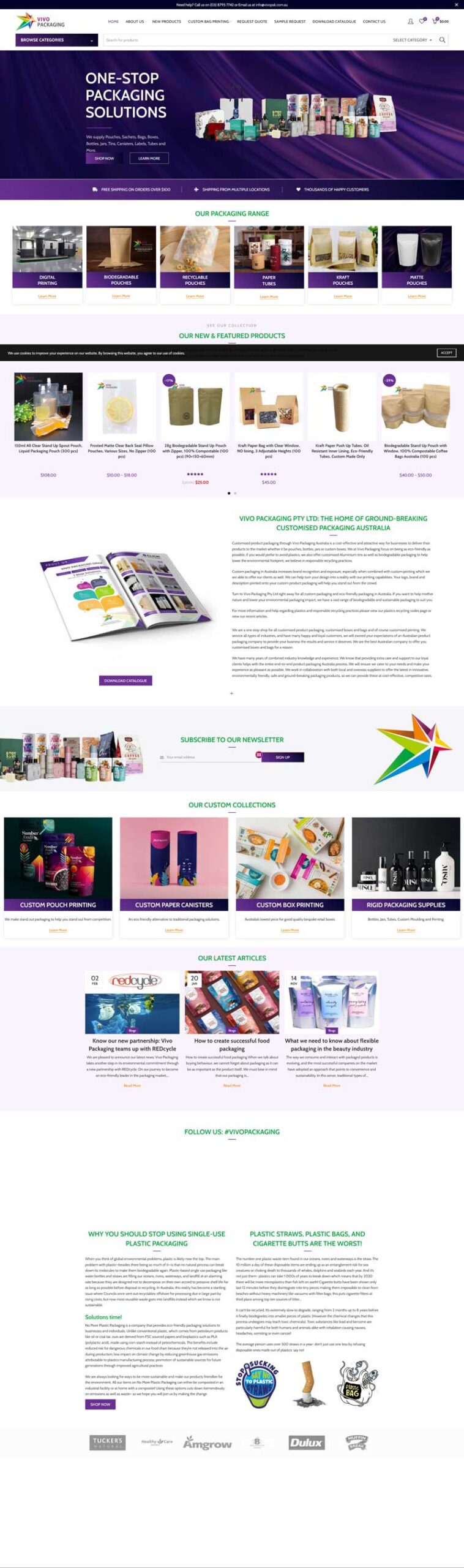 Vivo Packaging homepage