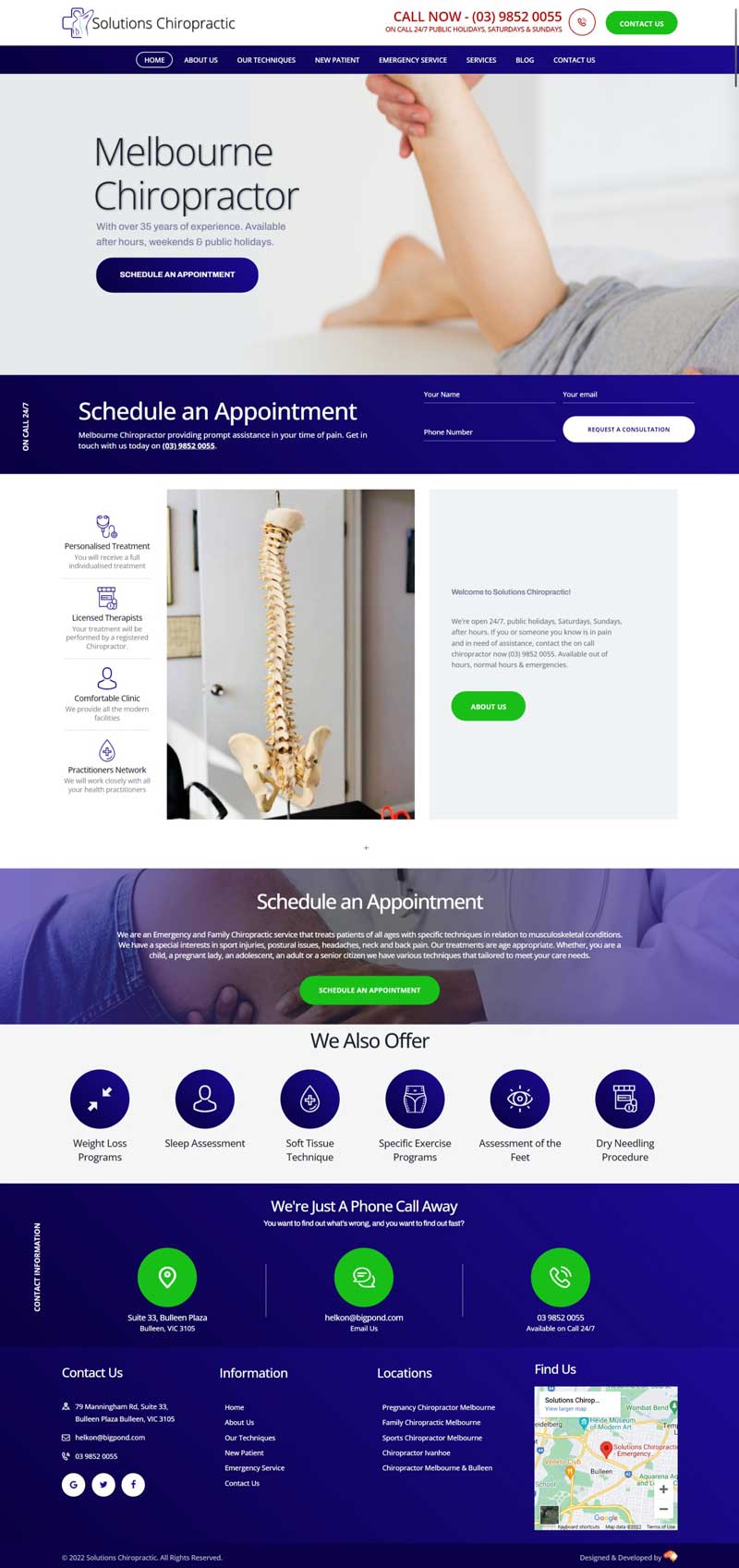 Solutions Chiro homepage