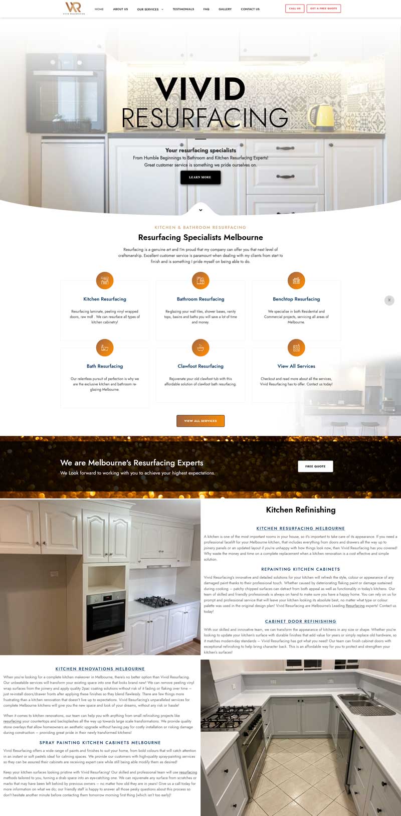 Vivid Resurfacing homepage