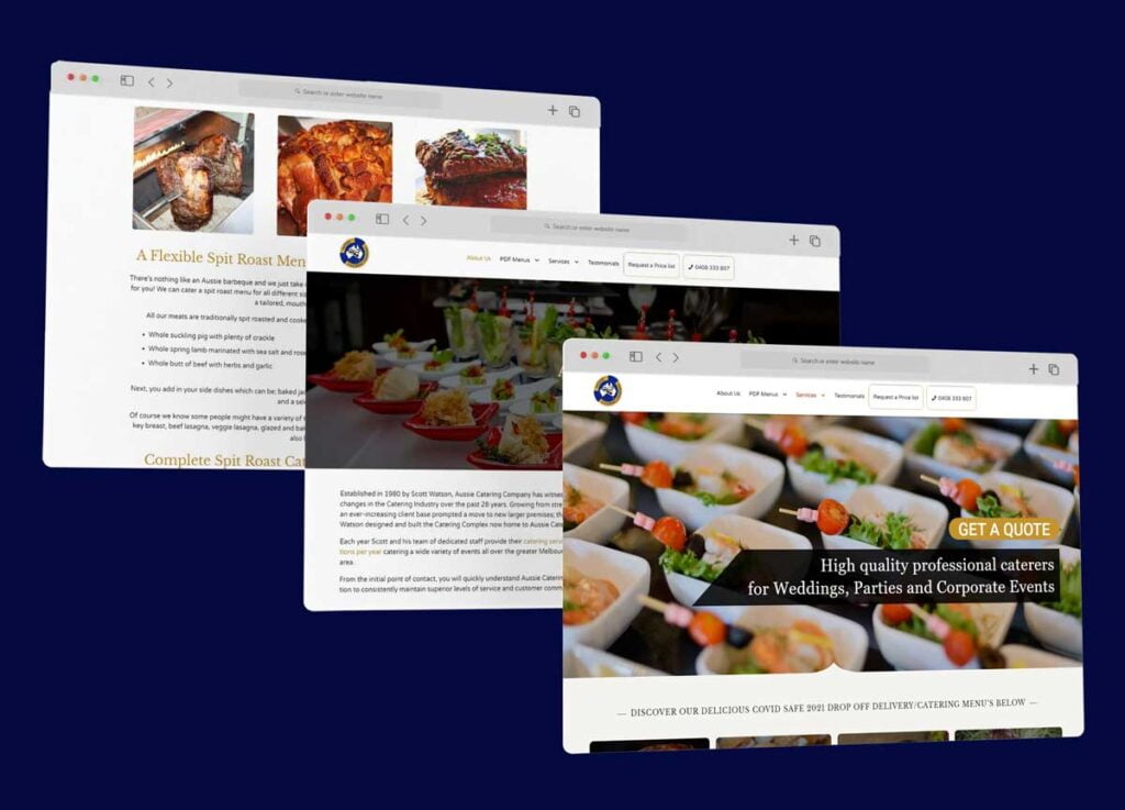 Aussie Catering Melbourne pages